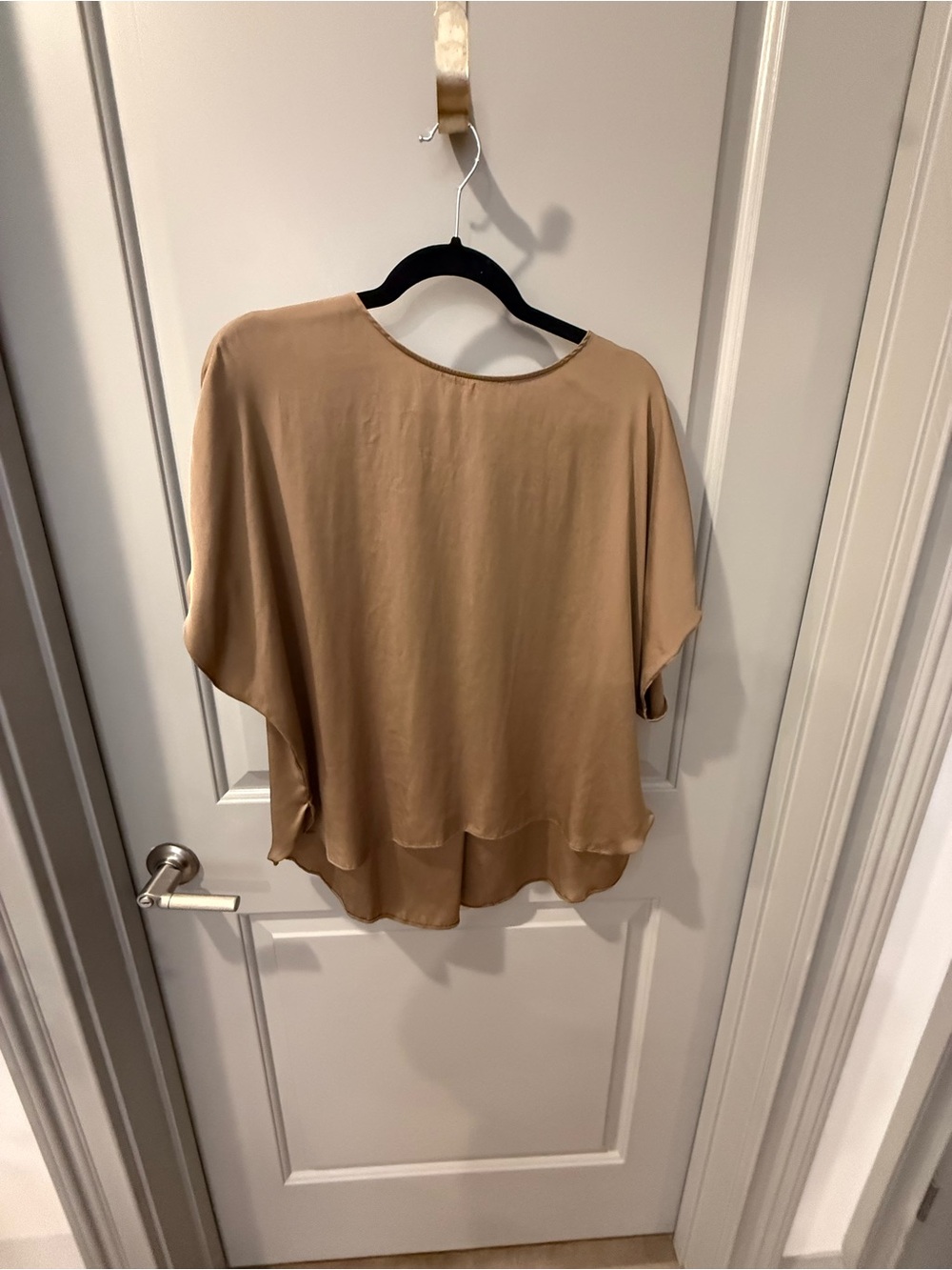 Quince Women's Short Sleeve Round Neck Top — Tan - Picture 2 of 4